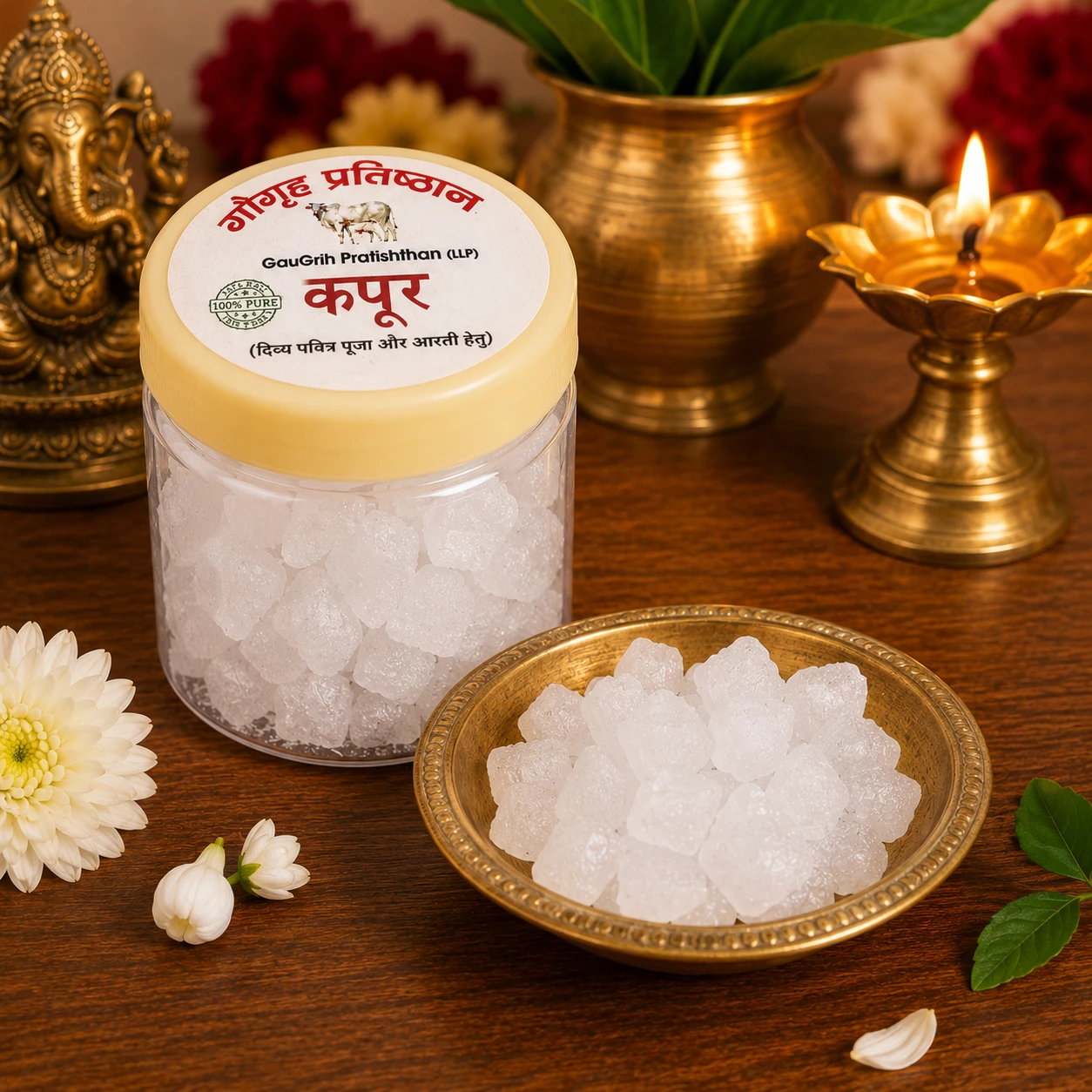 GauGrih Pure Camphor (Kapoor) for Pooja & Aarti | 50gm | Natural Camphor | Spiritual & Aromatic
